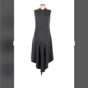 Tibi wool asymmetrical midi pinstripe dress